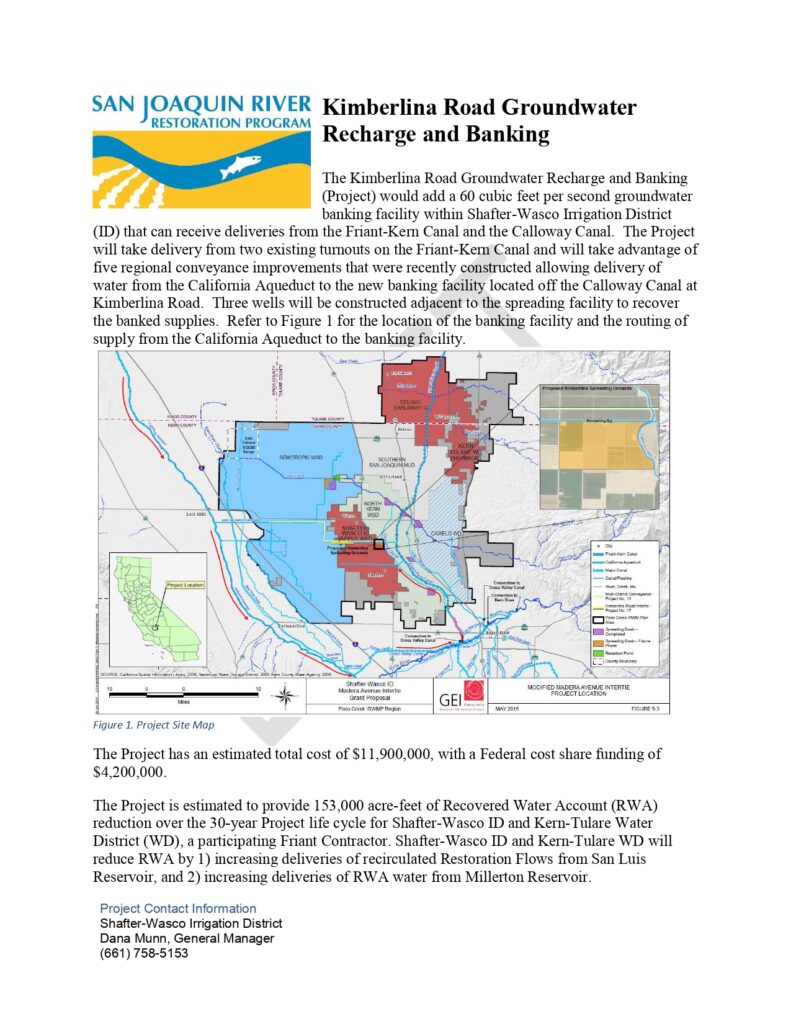 Kimberlina Groundwater Recharge Basin and Bank