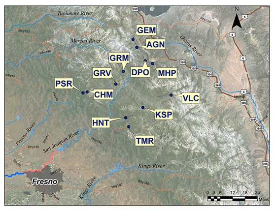measurement stations used to help generate forecasts