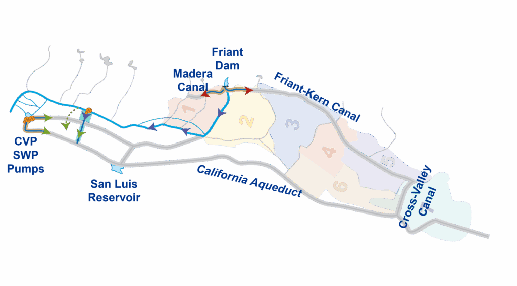map showing the recapture and recirculation process